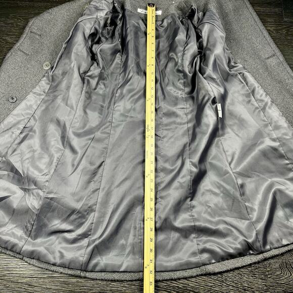 Kenneth Cole Women’s Wool Blend Double Breasted Coat Gray Size 8 Thigh Length - Picture 8 of 14